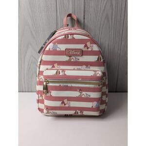 Disney Best Friends Pink and White Stripe Mini Backpack BFF'S winnie bambi dumbo